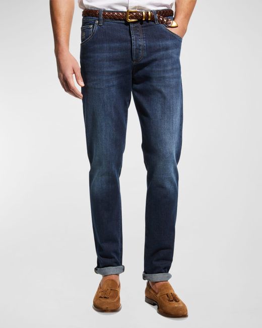 Brunello Cucinelli Blue 5-pocket Denim Jeans for men