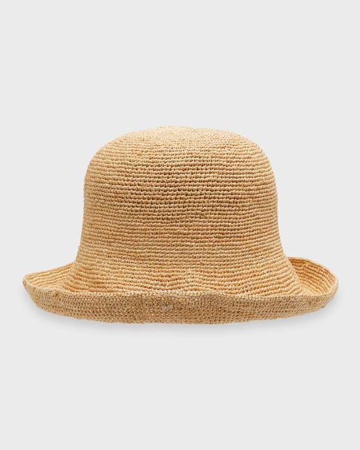 SUPERDUPER Raffia Straw Cloche Hat in Natural | Lyst