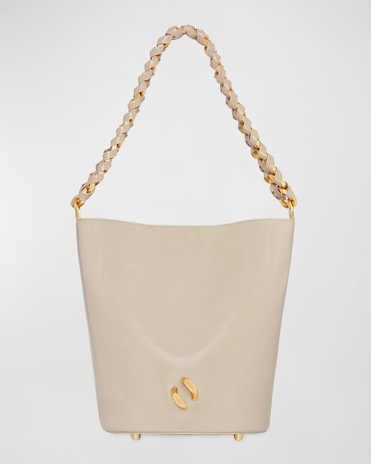 Rebecca Minkoff White Infinity Chain Leather Bucket Bag