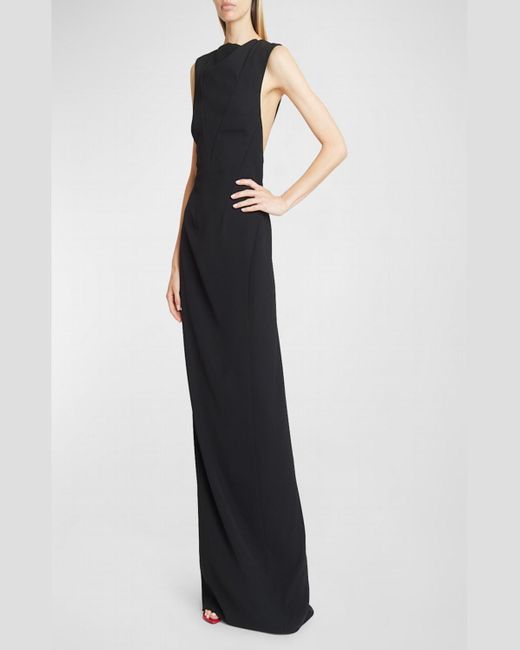 Givenchy Black High-Neck Backless Column Gown