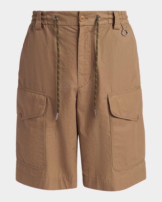 Moncler Brown Apos;S Drawstring Cargo Shorts for men