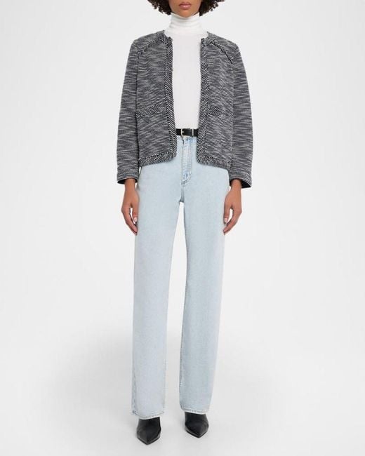 Rag & Bone Gray Clarice Striped Woven Jacket