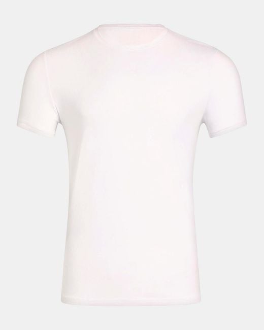 Commando White Premier Stretch-Cotton Crewneck Undershirt for men