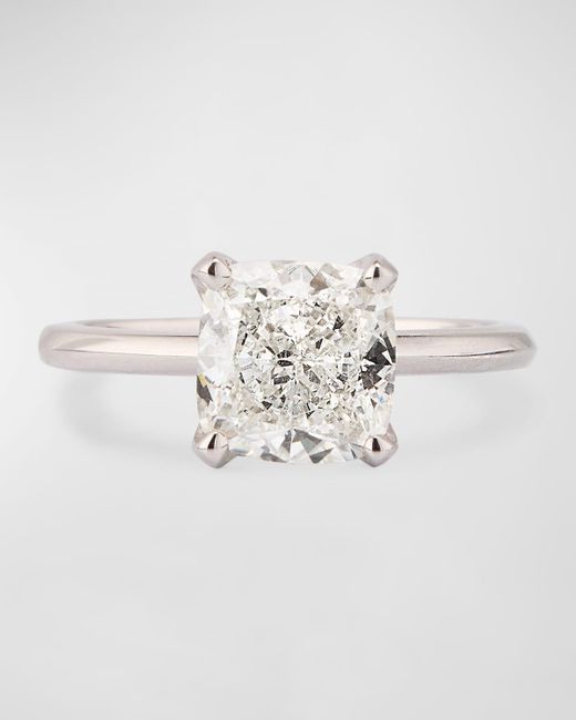 Neiman Marcus White Lab Grown Diamond Platinum Cushion Ring, 3.10Tcw, Size 6
