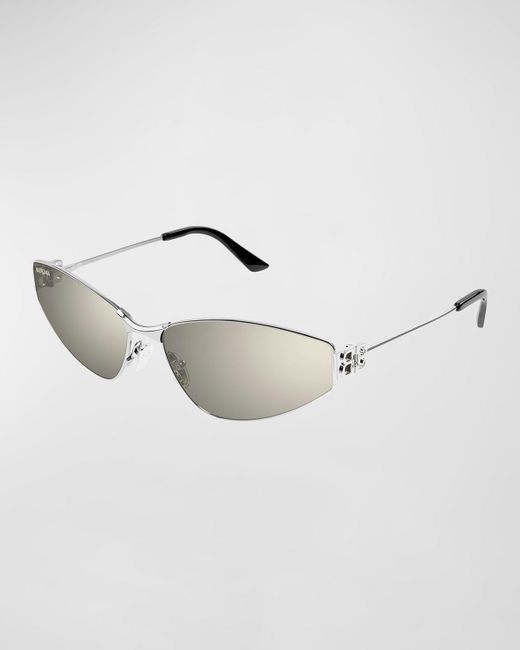 Balenciaga Metallic Mirrored Metal Cat-Eye Sunglasses
