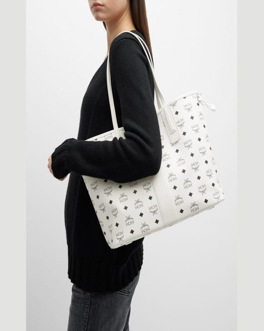MCM Natural Liz Medium Reversible Shopper Tote Bag