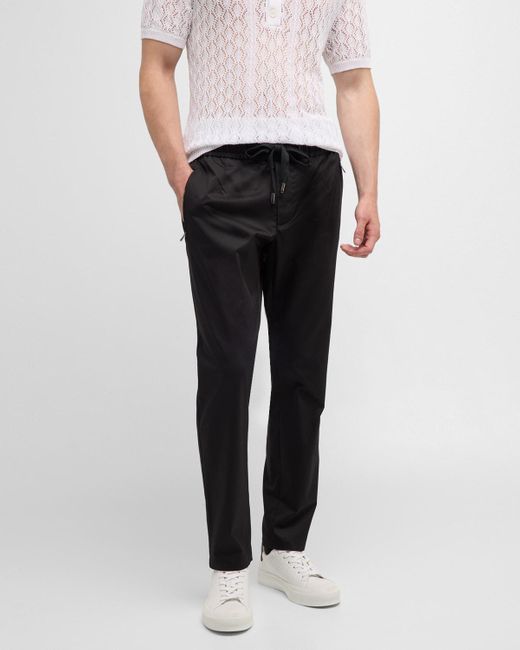Dolce & Gabbana Black Stretch Cotton Drawstring Pants for men