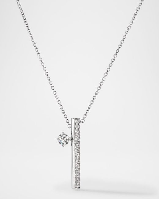 Hearts On Fire White Barre 18K Floating Diamond Pendant Necklace