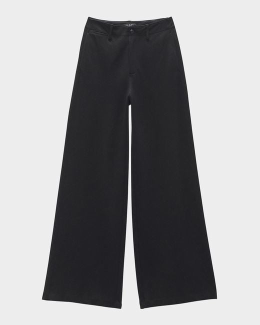 Rag & Bone Blue Sofie Wide-Leg Ponte Pants