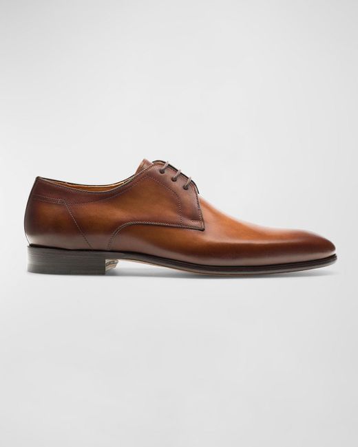 Magnanni Shoes Brown Maddin Leather Derby Shoes for men