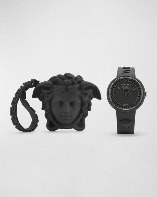 Versace Black Medusa Pop Silicone Watch, 39Mm