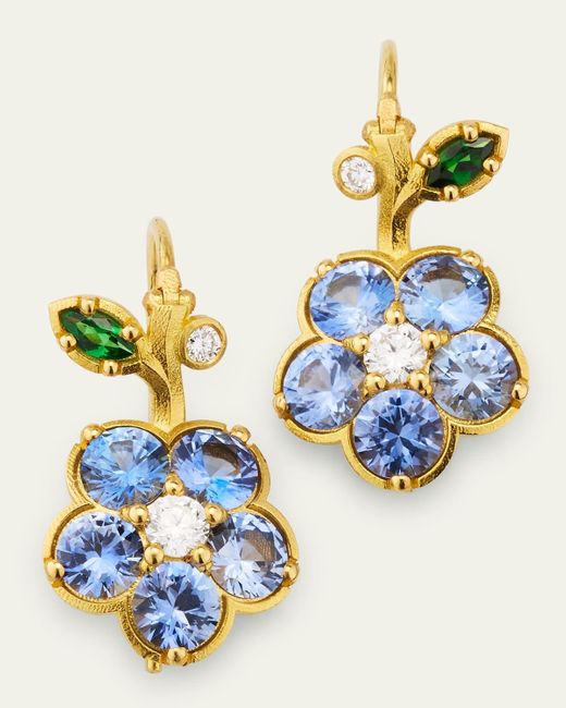 Paul Morelli Blue Wild Child Sapphire And Diamond Drop Earrings