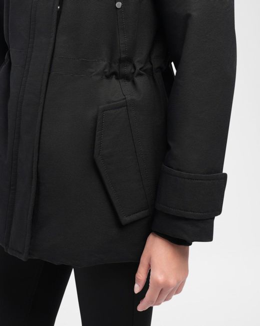 Moose Knuckles Black Aurora Shearling Trim Jacket