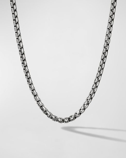 David Yurman Multicolor Box Chain Necklace In Silver, 3.6mm, 26"l for men