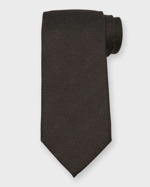 Tom Ford Black Tonal Jacquard Silk Tie for men