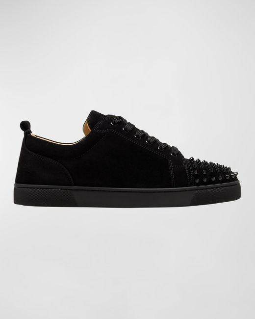 Christian Louboutin Black Louis Junior Spikes Leather Low-Top Sneakers for men
