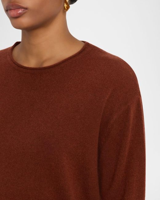 SABLYN Brown Lance Cropped Cashmere Pullover