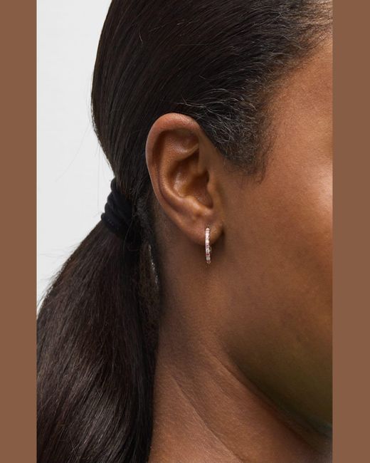 Frederic Sage Metallic 18K Small Alternating Diamond And Sapphire Hoop Earrings