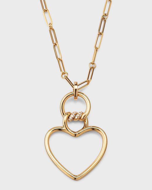 Roberto Coin Metallic 18k Rose Gold Diamond Heart Cialoma Necklace