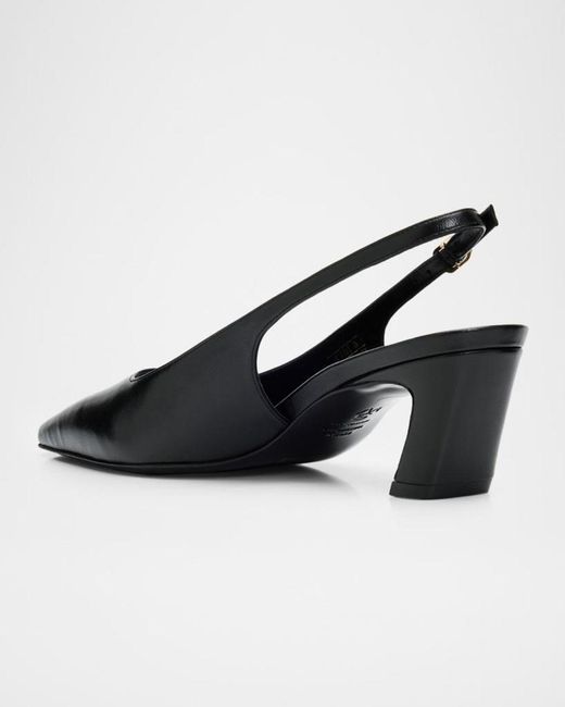 Stuart Weitzman Black 50Mm Stassi Leather Slingback Pumps