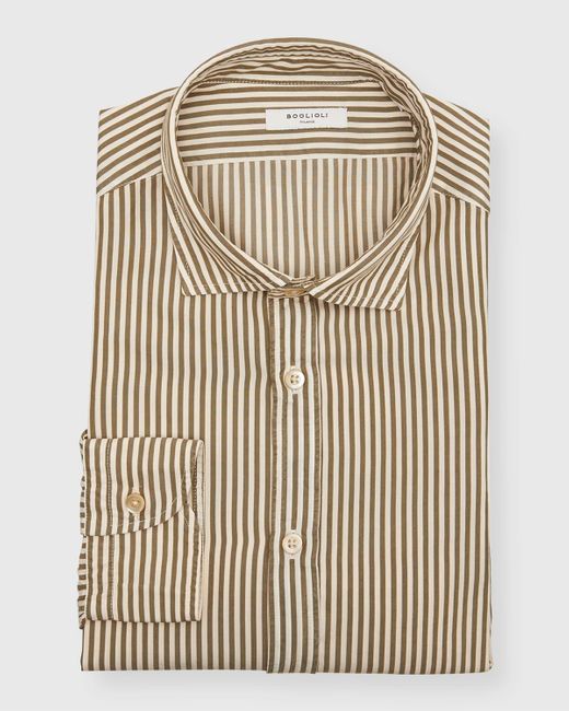 Boglioli Natural Striped Dress Shirt for men