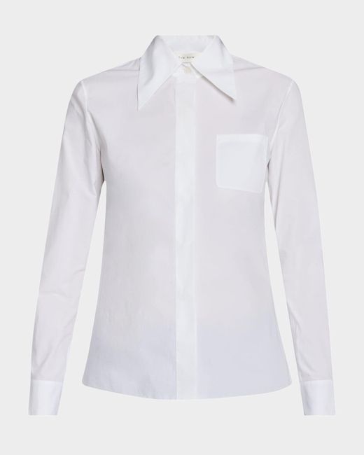 The Row White Maltika Button-Down Shirt
