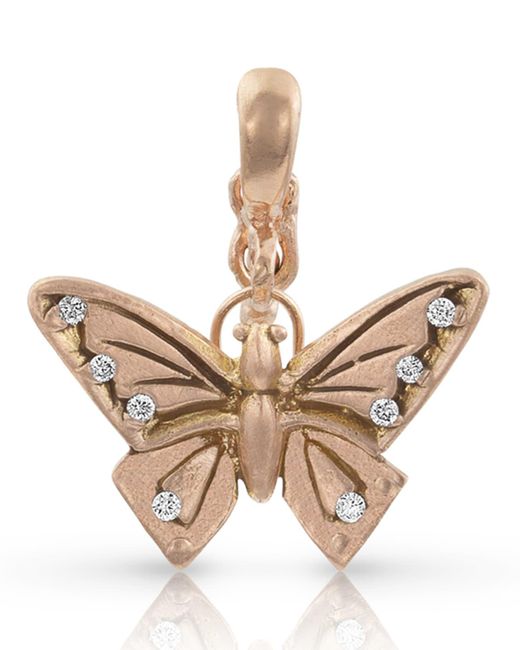 Dominique Cohen Natural 18k Rose Gold Diamond Butterfly Pendant
