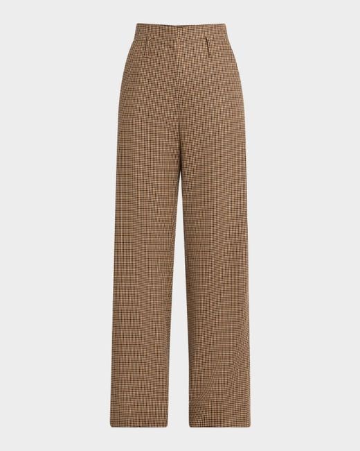 A.L.C. Natural Liam Check Wide-Leg Pants