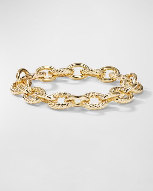 David Yurman Metallic Oval Link Chain Bracelet In 18k Gold, 12mm