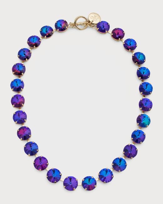 Rebekah Price Blue Rivoli Toggle Necklace