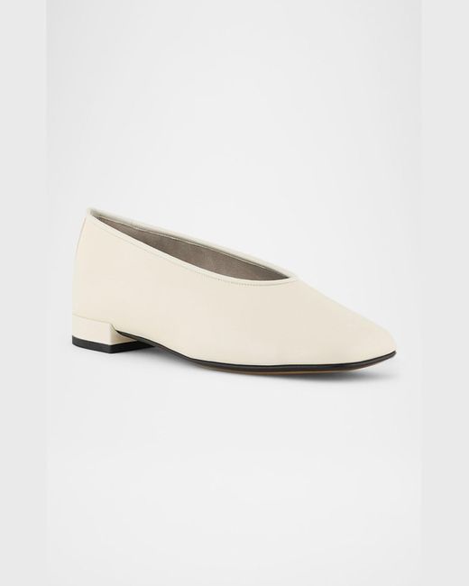 Giorgio Armani White Soft Calfskin Ballerina Flats
