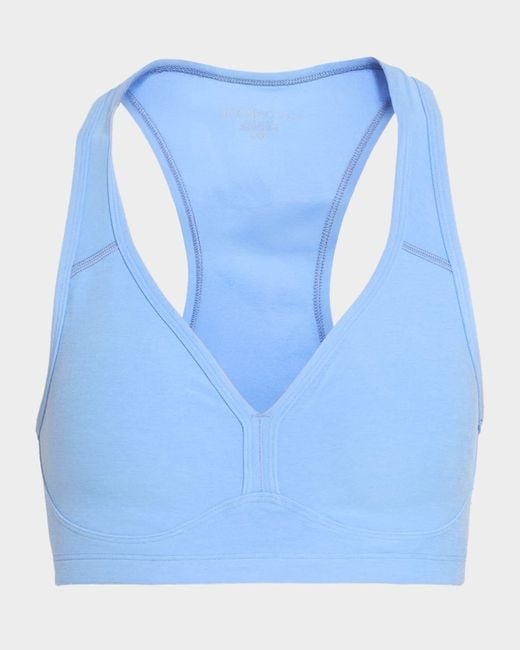 Beyond Yoga Blue Spacedye Lift Your Spirits Active Bra