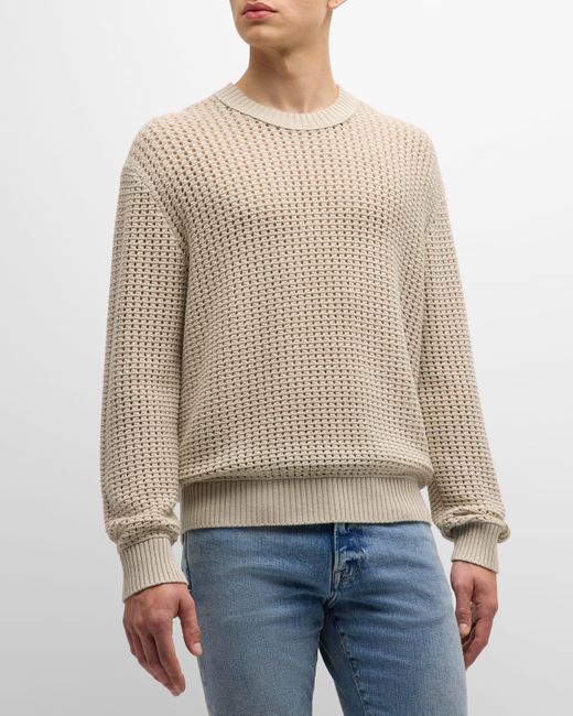FRAME Natural Open Weave Sweater for men