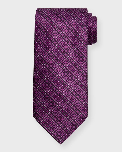 Stefano Ricci Purple Printed Silk Tie for men
