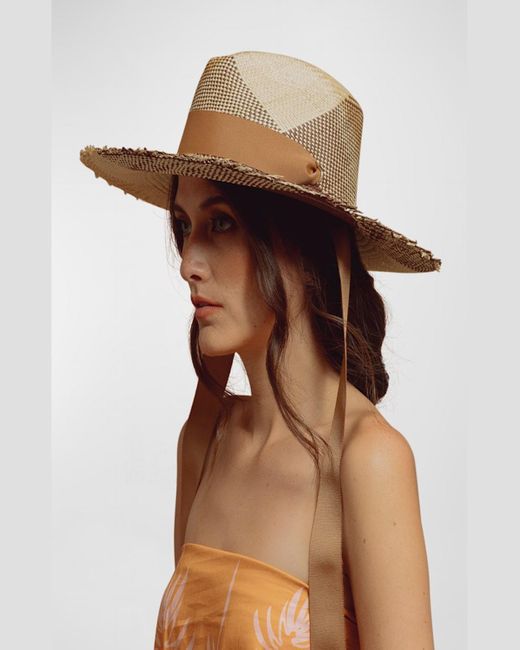 Sensi Studio Multicolor Hojas Large-Brim Straw Hat With Straps