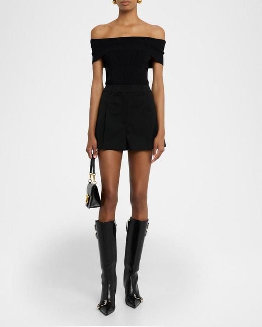 Givenchy Black Pleated Tailored Shorts
