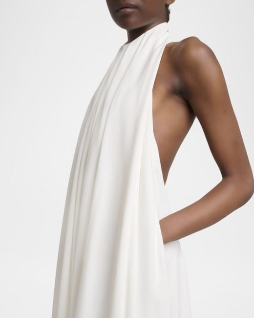 Givenchy White Draped Crepe Gown