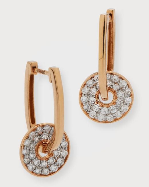 Ginette NY White 18k Mini Diamond Donut Hoop Earrings