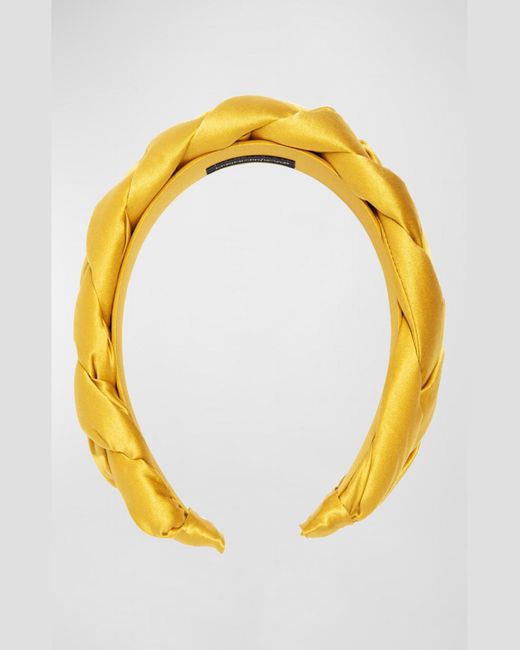 L. Erickson Metallic Silk Charmeuse Braided Headband