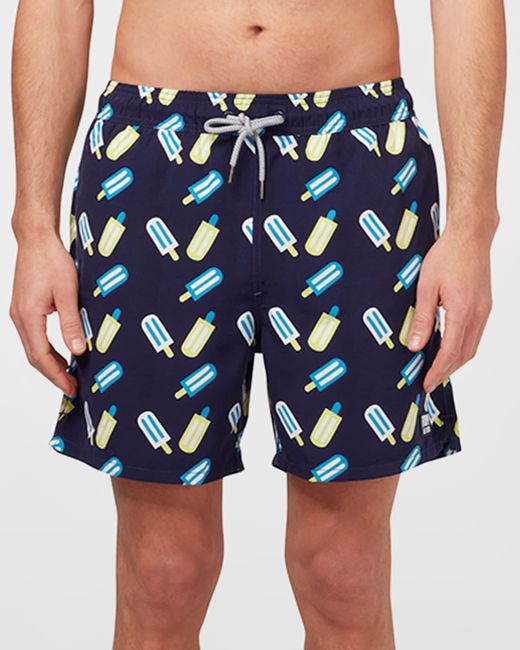 Tom & Teddy Blue Lollipop-print Swim Trunks for men