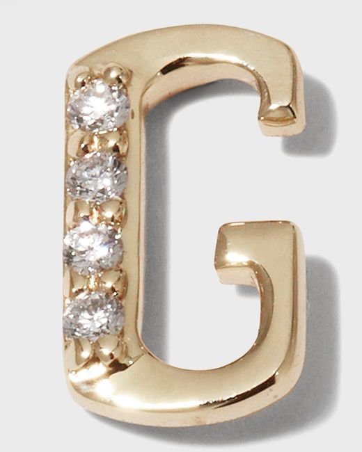 Lana Jewelry Metallic Single Initial Stud Earring