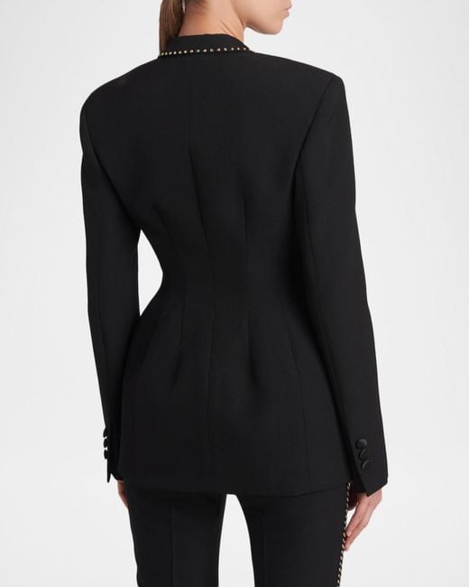 Versace Black Studded Single-Breasted Jacket