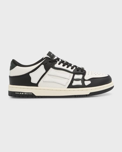 Amiri White Skel Bicolor Leather Low-top Sneakers