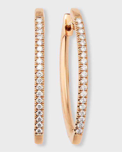 Lisa Nik Natural 18k Rose Gold Pear-shaped Diamond Hoop Earrings