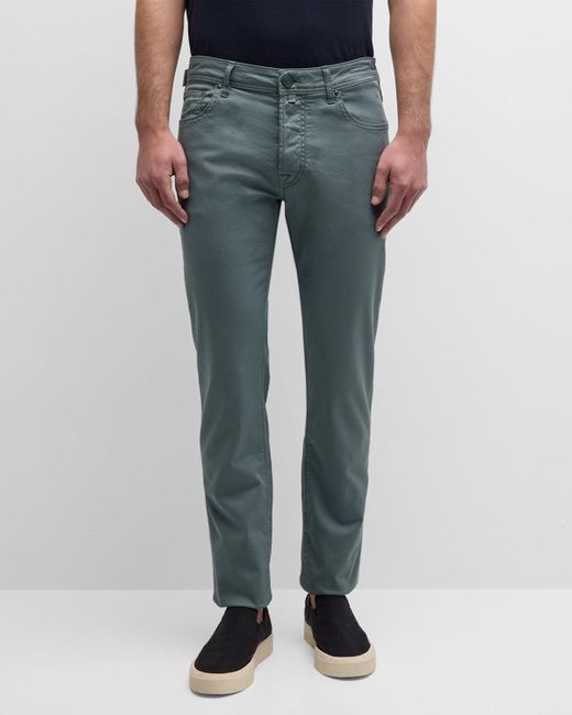 Jacob Cohen Blue Bard Slim Fit Stretch 5-Pocket Pants for men
