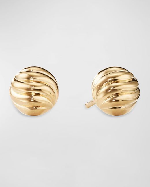 David Yurman Metallic Sculpted Cable Stud Earrings In Gold