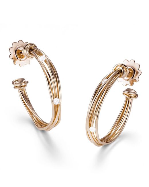 Mattioli Metallic 18k Rose Gold Tibet Hoop Earrings