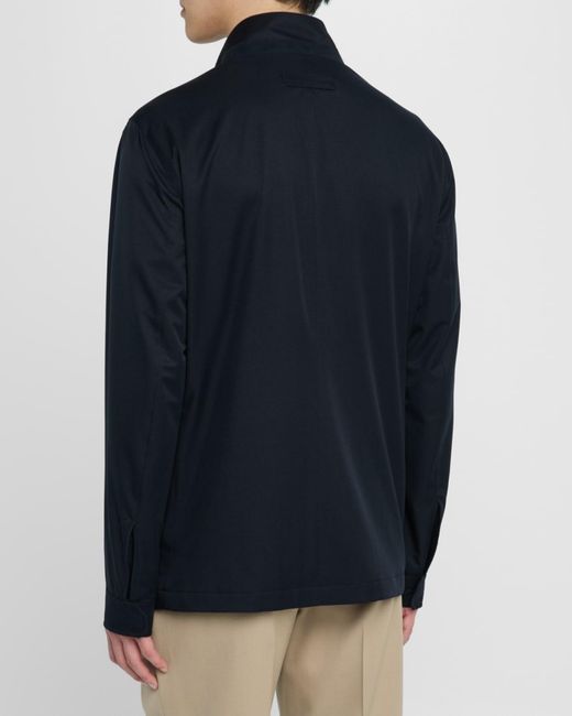 Zegna Blue Apos;S Solid Car Coat for men
