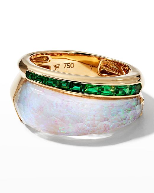 Stephen Webster Multicolor Slimline Ring Set With White Opalescent Quartz