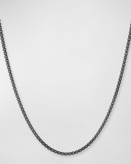 David Yurman Metallic Small Black Box Chain Necklace, 24"